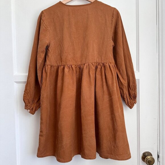 Tradlands Remi Mini Dress Long Sleeve Oversized Size XXS Sienna Distressed $204 - Picture 2 of 11